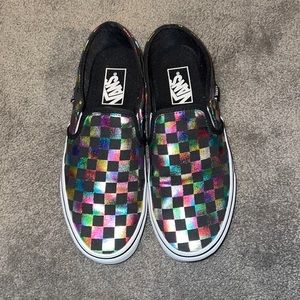 Vans Woman’s Slip-On Iridescent Rainbow Shoes